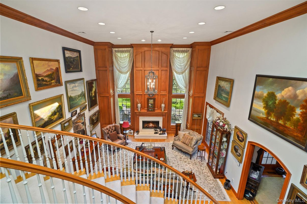 Fireplace, Interior, Living room, Pendant Lights, Recessed Lighting