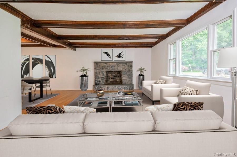 Fireplace, Interior, Living room, Wooden Beams, Wood Texture Flooring