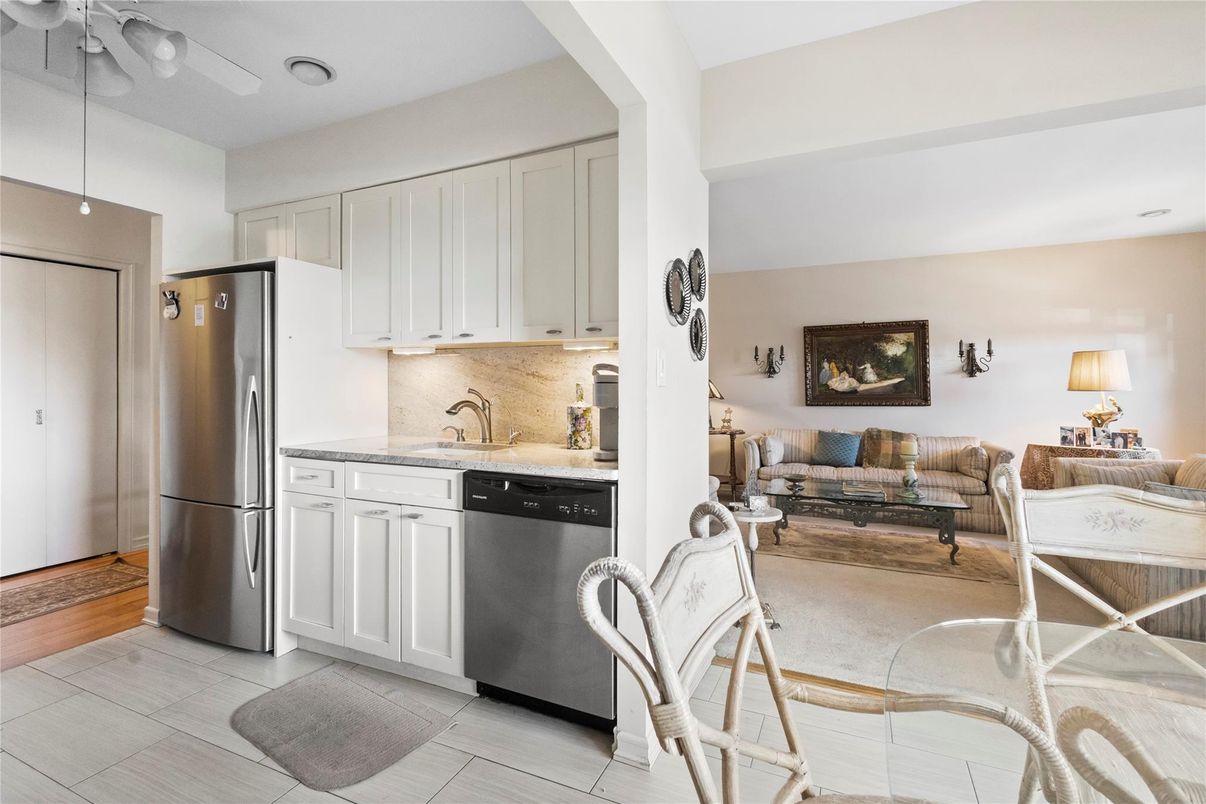 Interior, Kitchen, Living room, Stainless Steel Appliances, Wood Texture Flooring