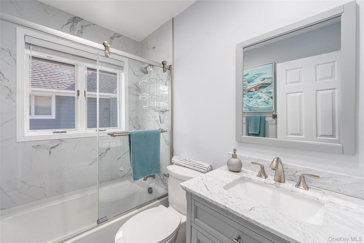 Bathroom, Glass Shower, Interior, Marble Walls
