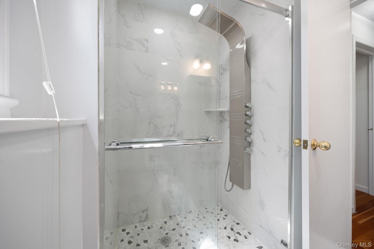 Bathroom, Glass Shower, Interior, Marble Walls
