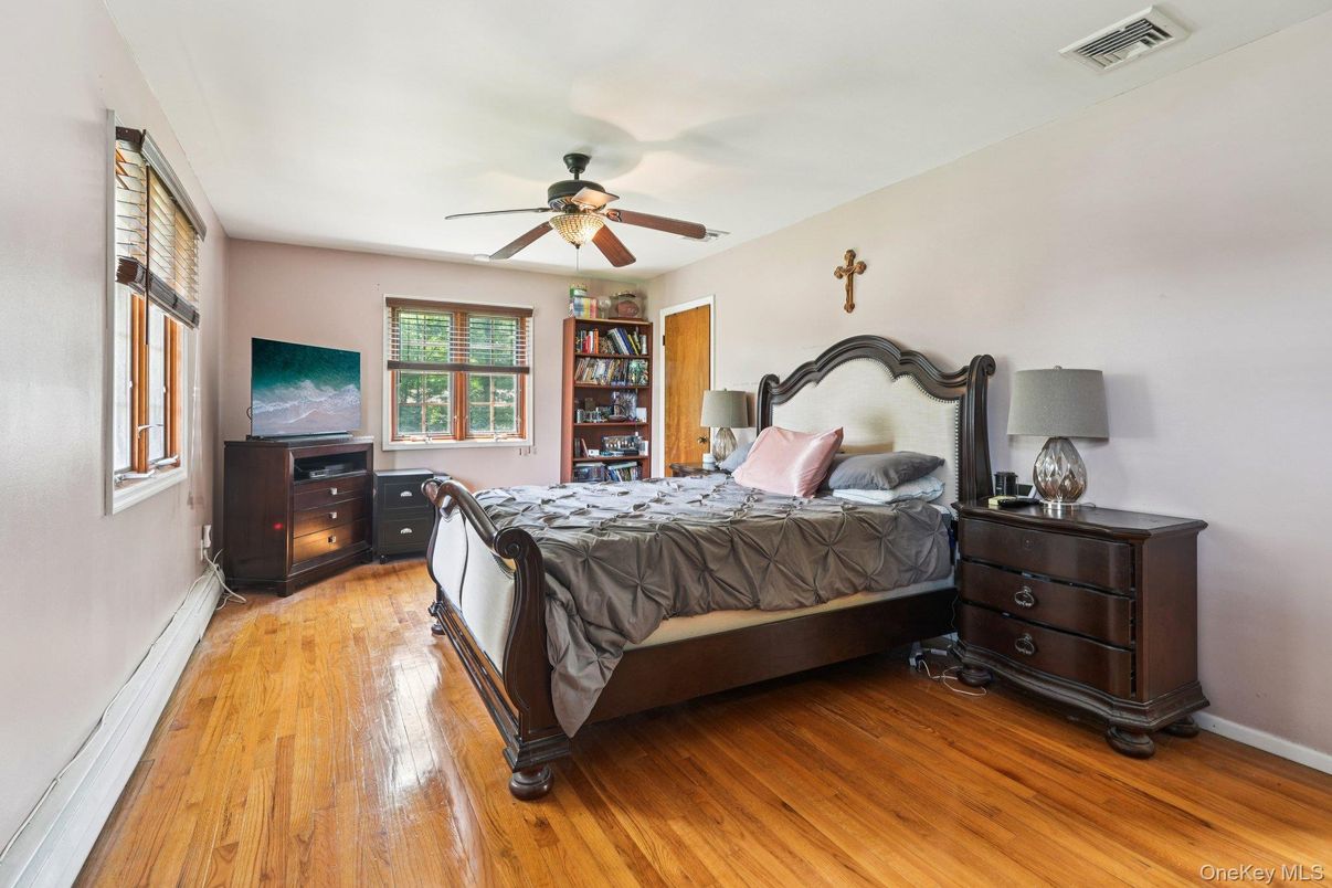 Bedroom, Fireplace, Interior, Wood Texture Flooring
