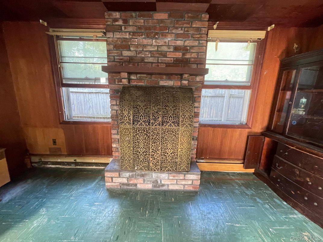 Fireplace, Interior, Pool, Stone Walls, Wood Texture Flooring, Wooden Walls