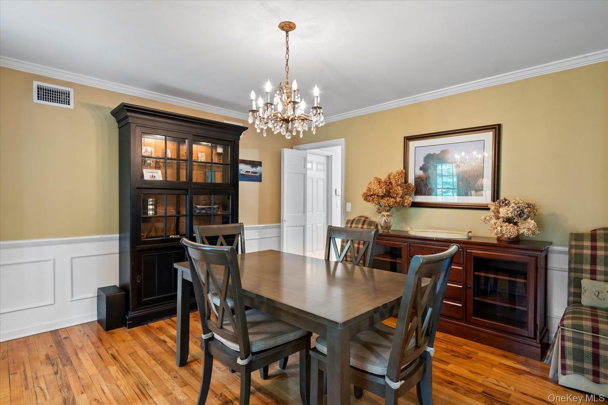 Chandelier, Dining room, Interior, Wood Texture Flooring