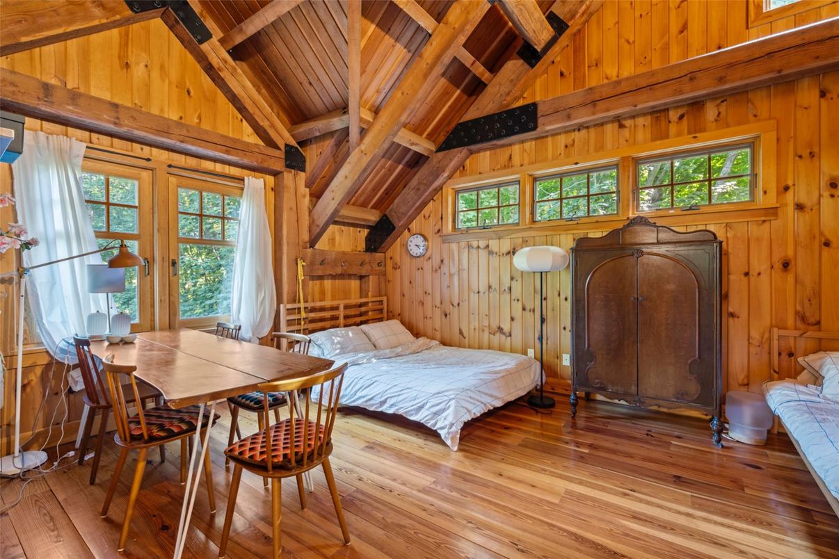 Bedroom, Dining room, Interior, Wooden Beams, Wooden Ceilings, Wood Texture Flooring, Wooden Walls