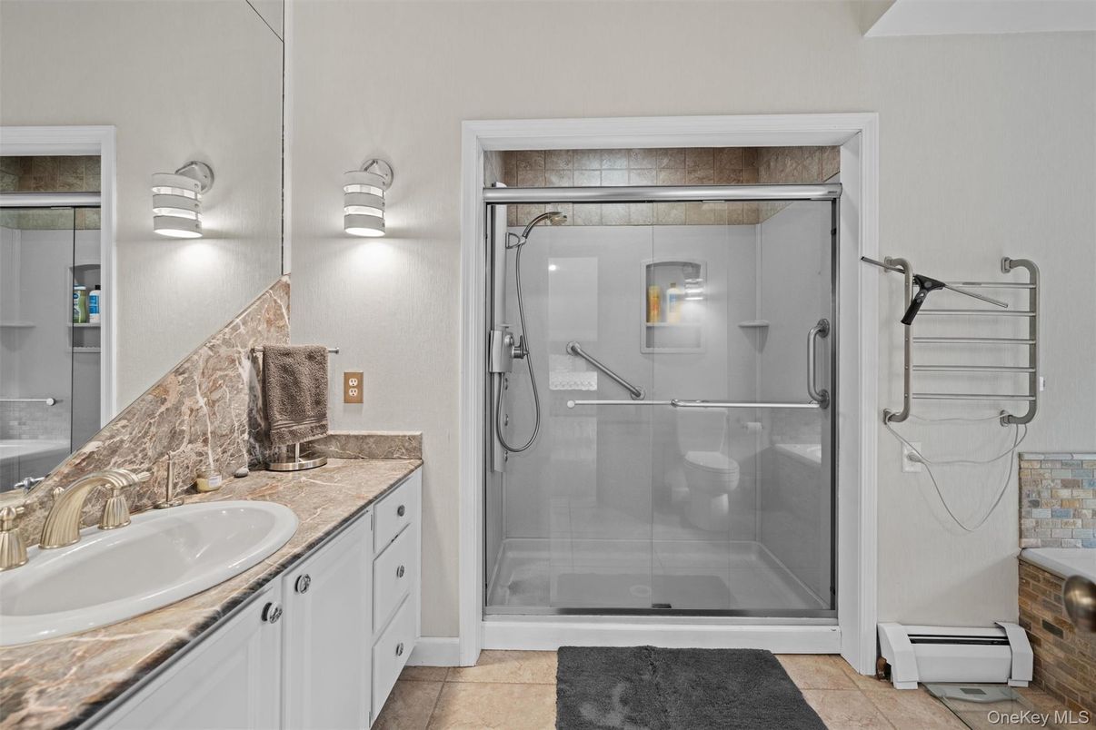 Bathroom, Glass Shower, Interior, Tile Countertops
