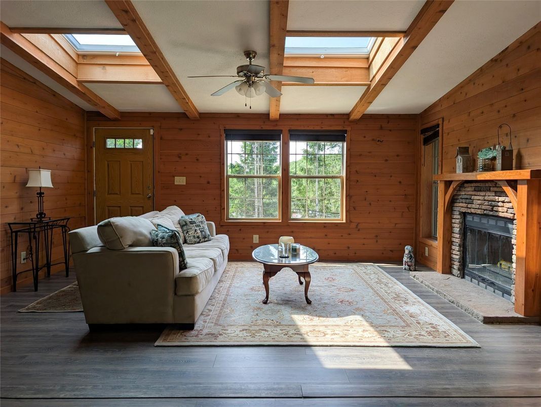 Fireplace, Interior, Living room, Wooden Beams, Wood Texture Flooring, Wooden Walls