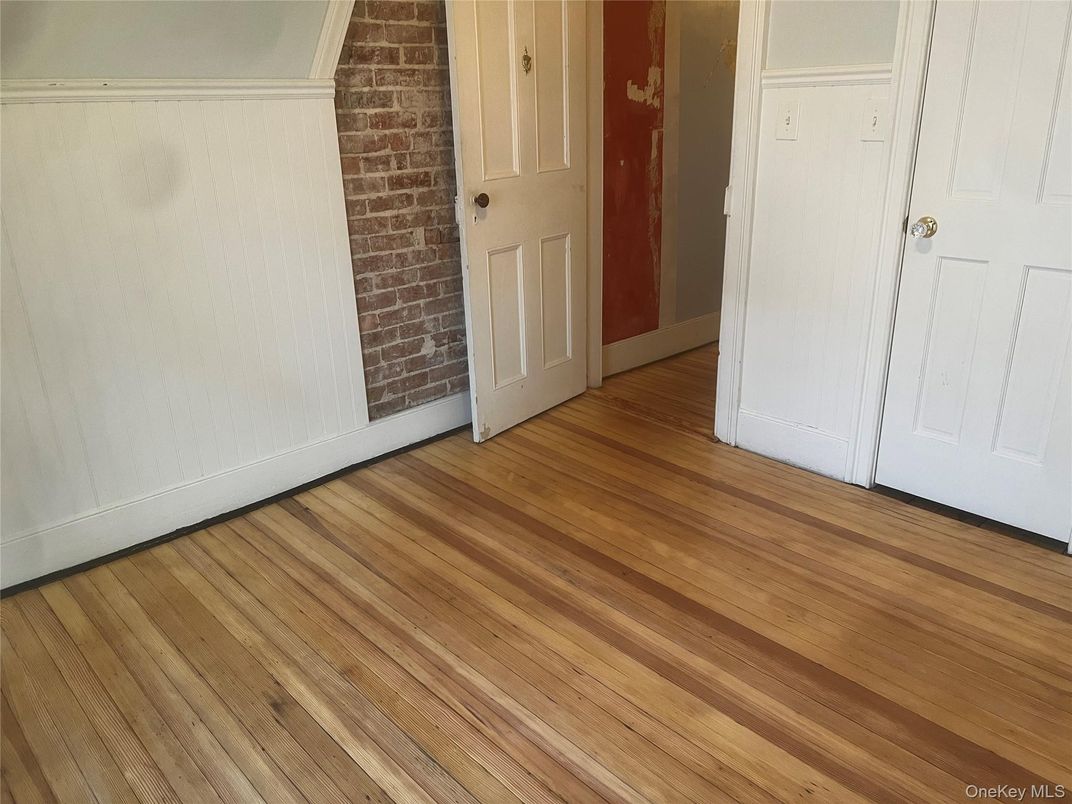 Empty room, Interior, Stone Walls, Wood Texture Flooring