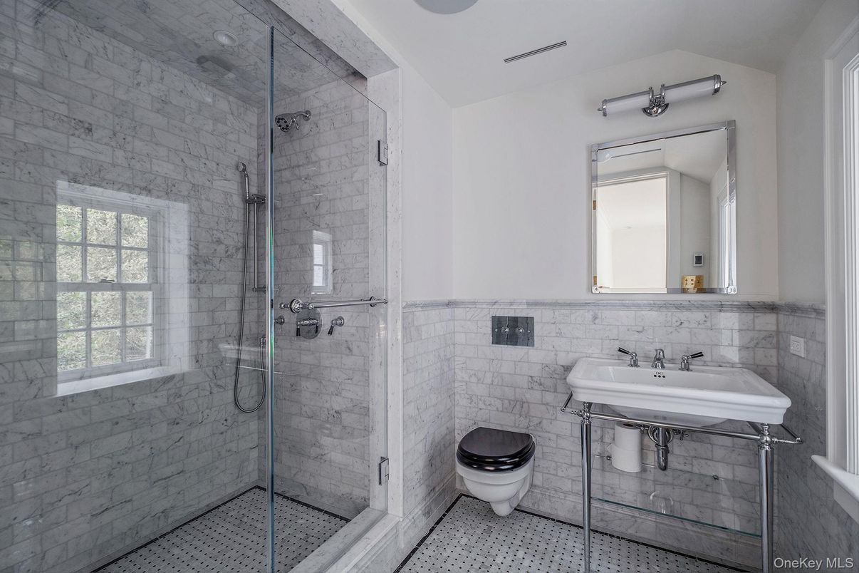 Bathroom, Glass Shower, Interior, Stone Walls