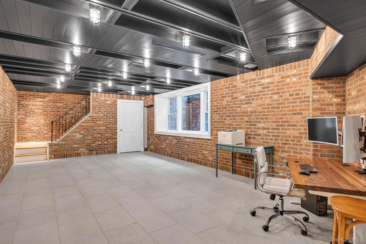 Home Office, Interior, Stone Walls