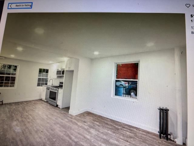 Empty room, Interior, Kitchen, Recessed Lighting, Stainless Steel Appliances