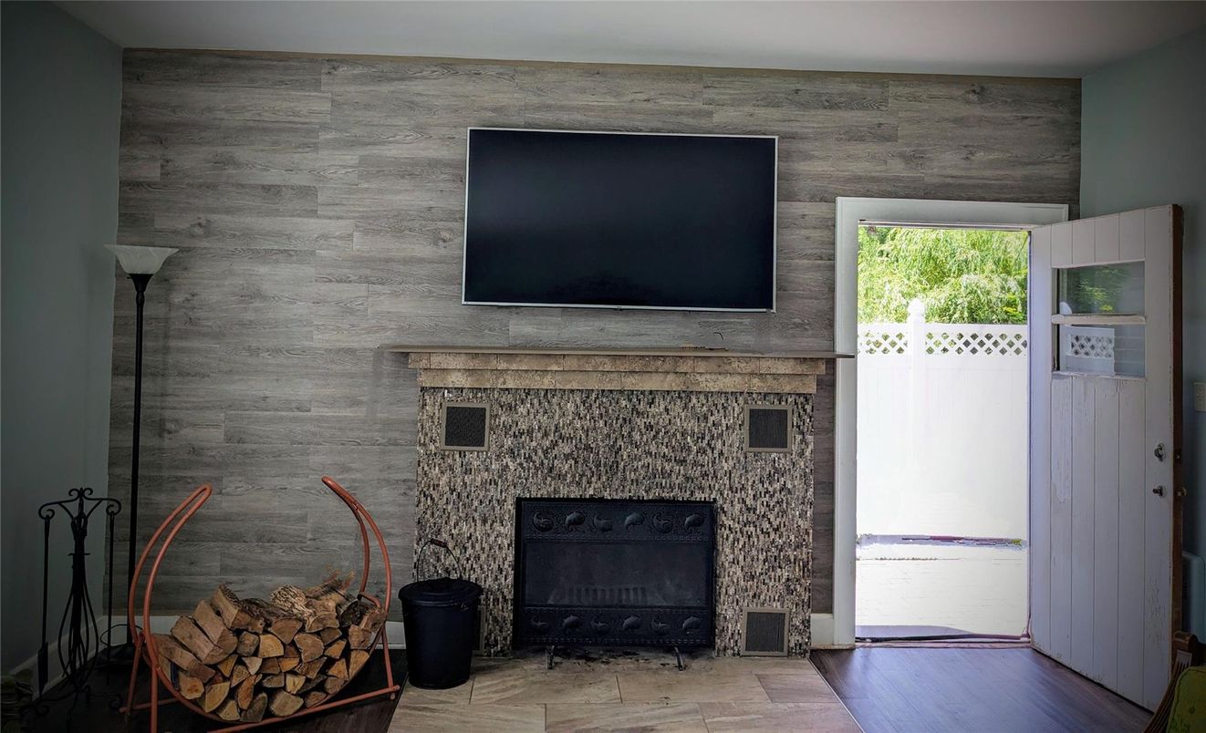 Fireplace, Interior, Wood Texture Flooring, Wooden Walls