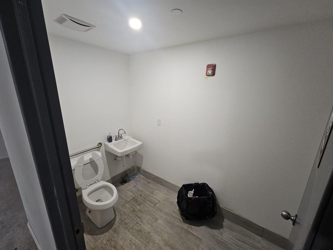 Bathroom, Interior, Recessed Lighting, Wood Texture Flooring