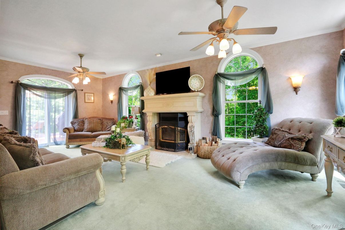 Fireplace, Interior, Living room, Recessed Lighting