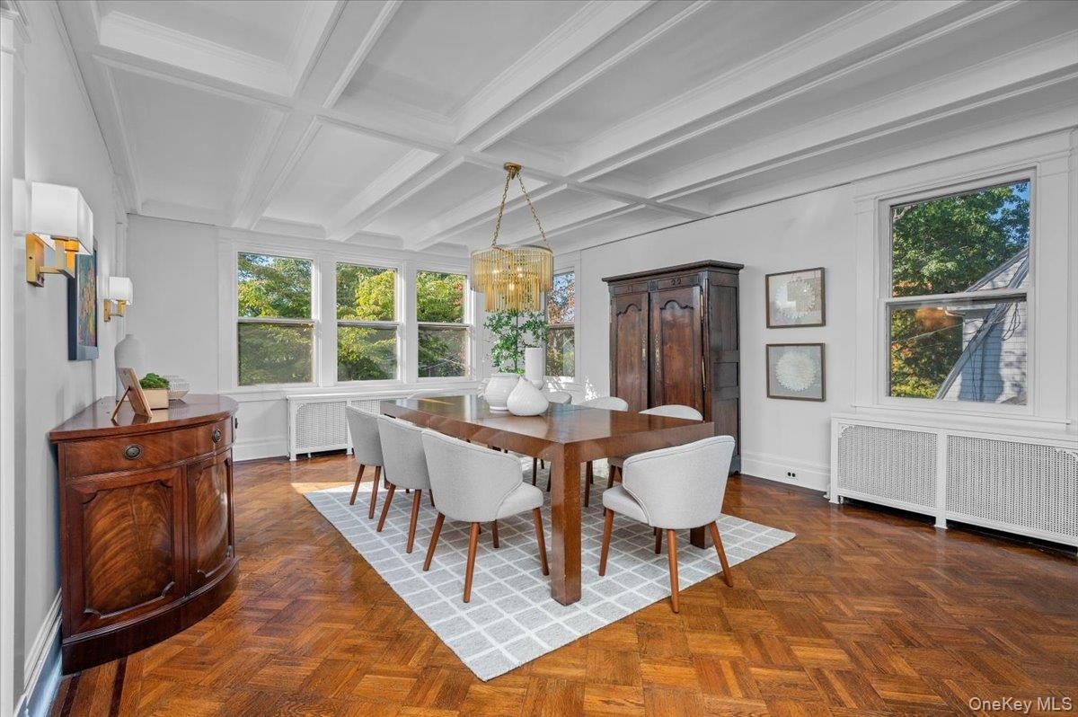 Chandelier, Dining room, Interior, Wood Texture Flooring