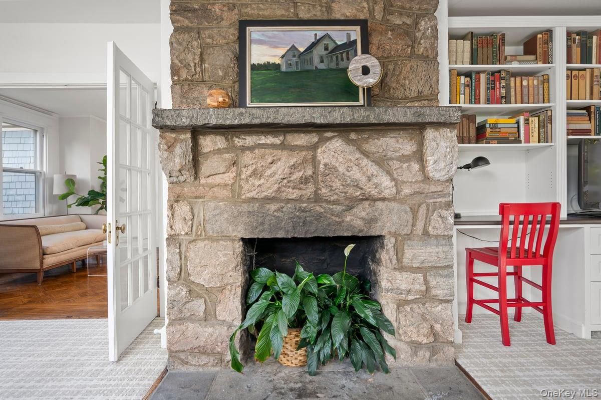 Fireplace, Interior, Stone Walls, Wood Texture Flooring