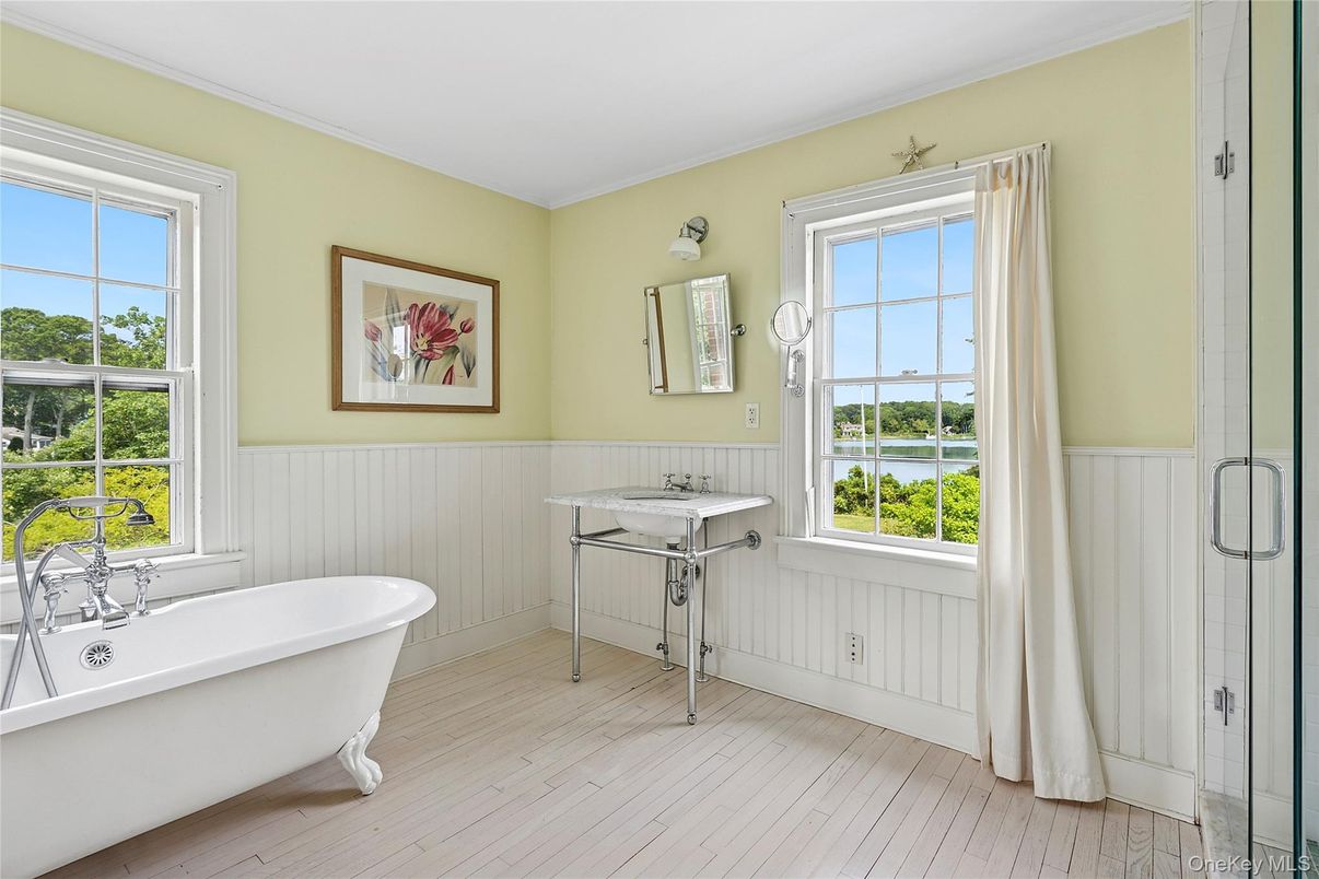 Bathroom, Free Standing Baths, Interior, Wood Texture Flooring