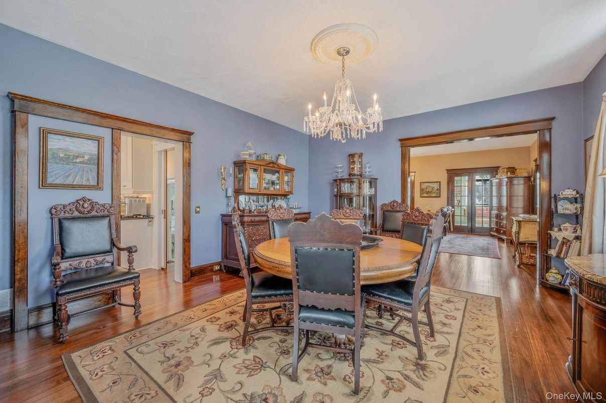 Chandelier, Dining room, Interior, Wood Texture Flooring