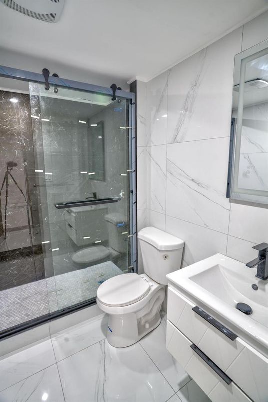 Bathroom, Glass Shower, Interior, Marble, Marble Walls