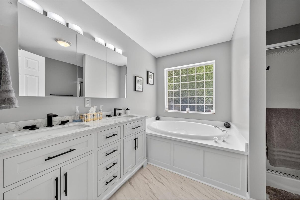 Bathroom, Dual Sink Vanities, Interior, Marble