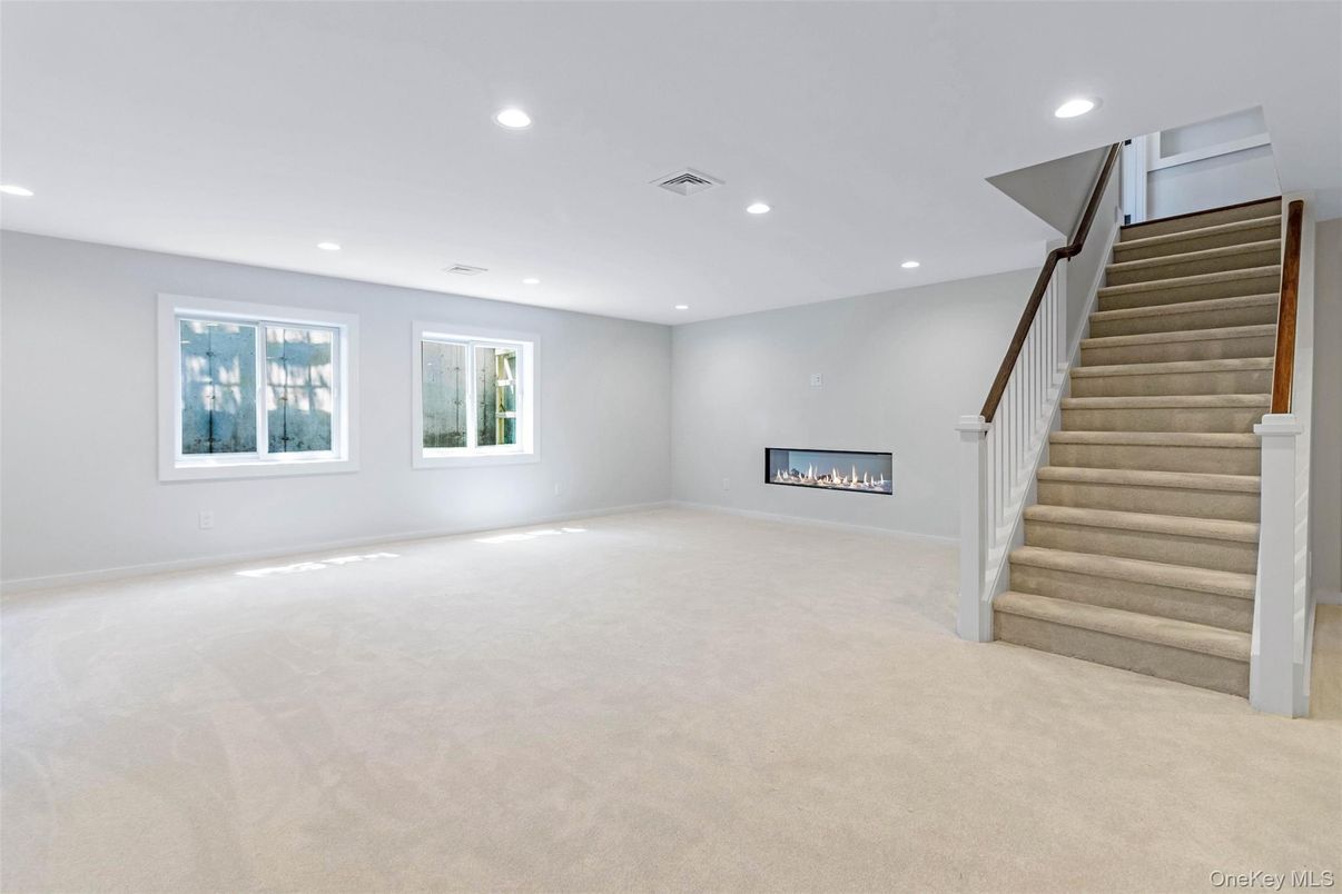 Empty room, Fireplace, Interior, Recessed Lighting