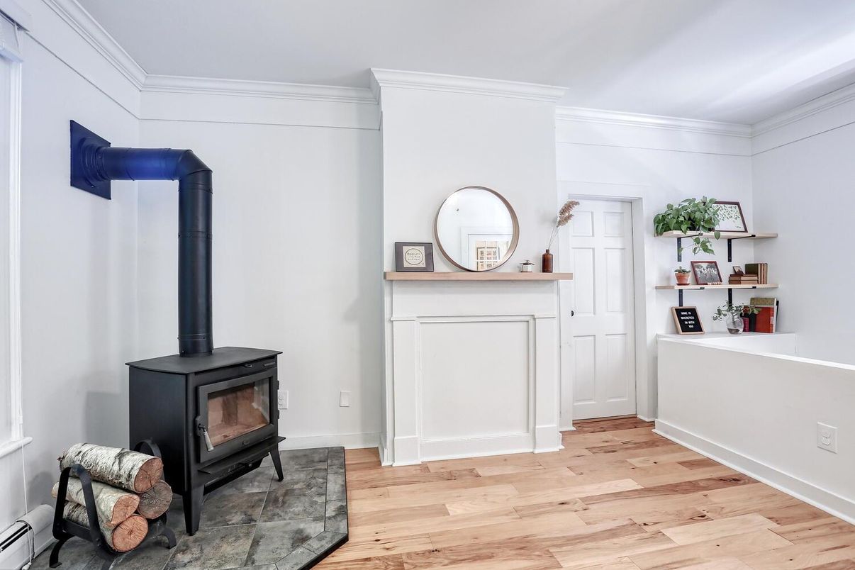 Fireplace, Interior, Wood Texture Flooring