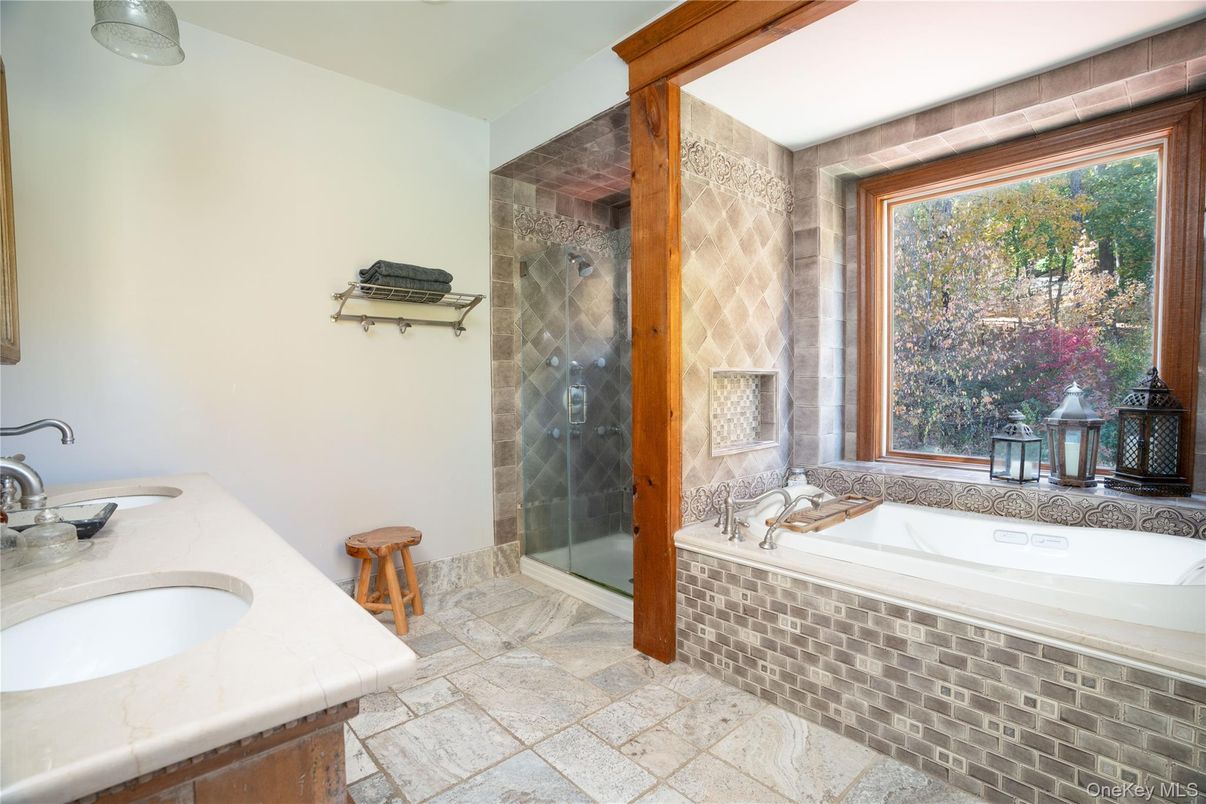 Bathroom, Dual Sink Vanities, Glass Shower, Interior