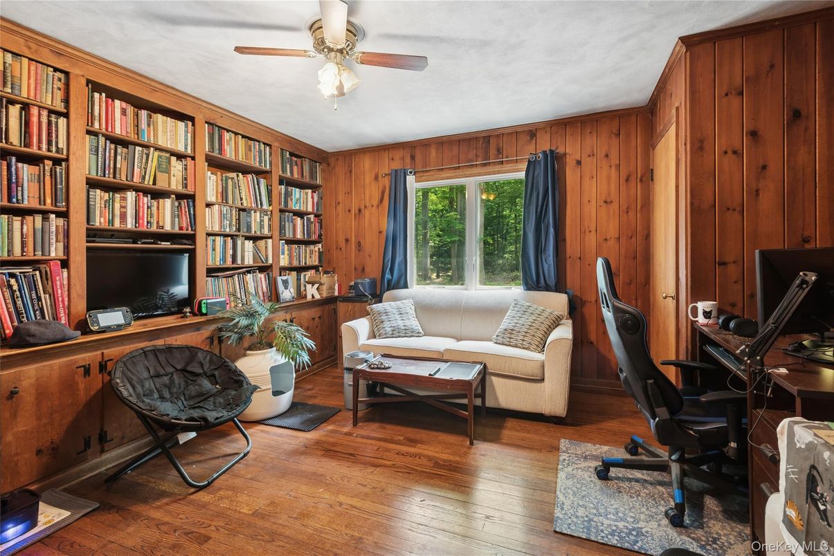 Home Office, Interior, Wood Texture Flooring, Wooden Walls