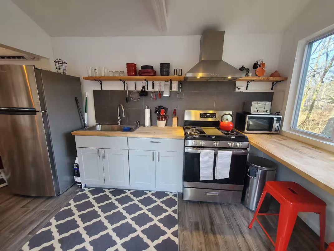 Interior, Kitchen, Stainless Steel Appliances, Wood Texture Flooring