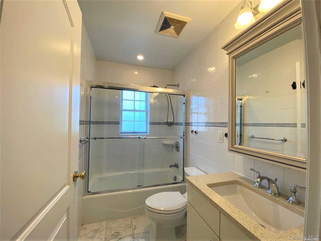 Bathroom, Glass Shower, Interior, Marble, Recessed Lighting