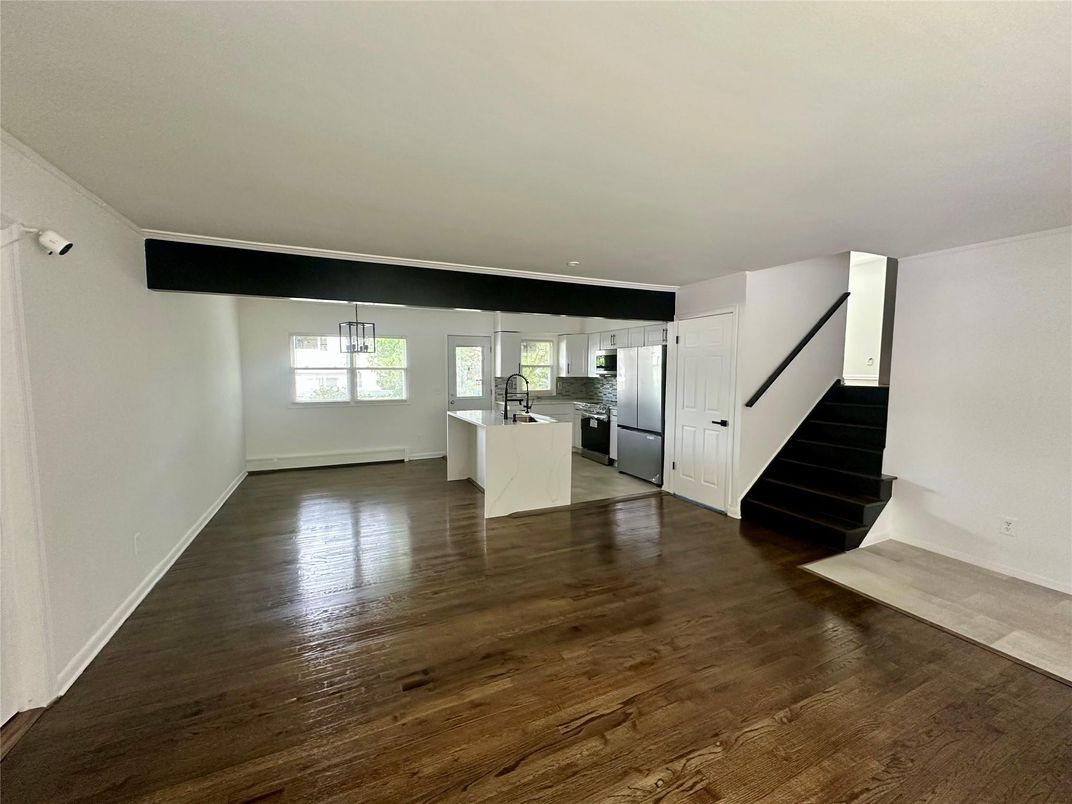 Interior, Kitchen, Pendant Lights, Wood Texture Flooring