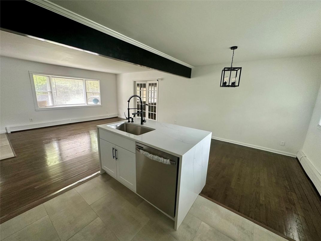Interior, Kitchen, Pendant Lights, Wood Texture Flooring