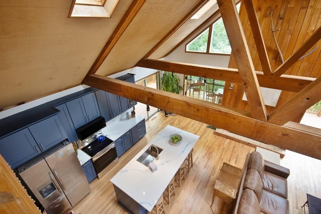 Interior, Kitchen, Living room, Wooden Beams, Wooden Ceilings, Wood Texture Flooring