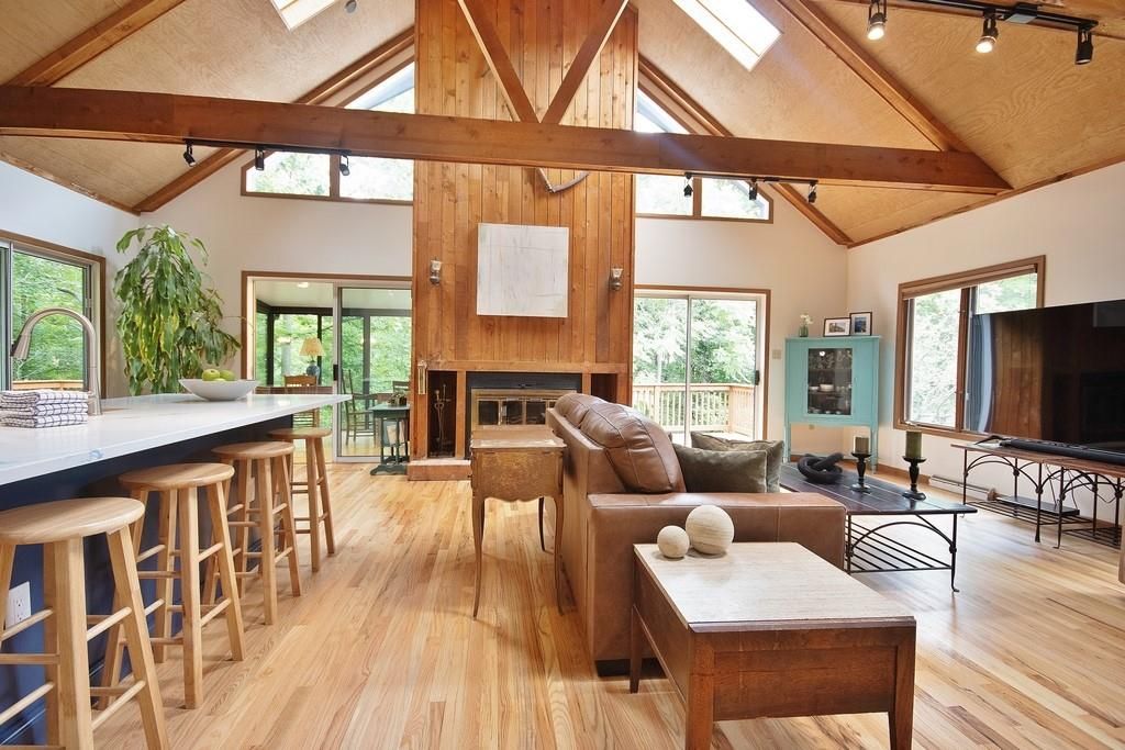 Fireplace, Interior, Living room, Wooden Beams, Wooden Ceilings, Wood Texture Flooring