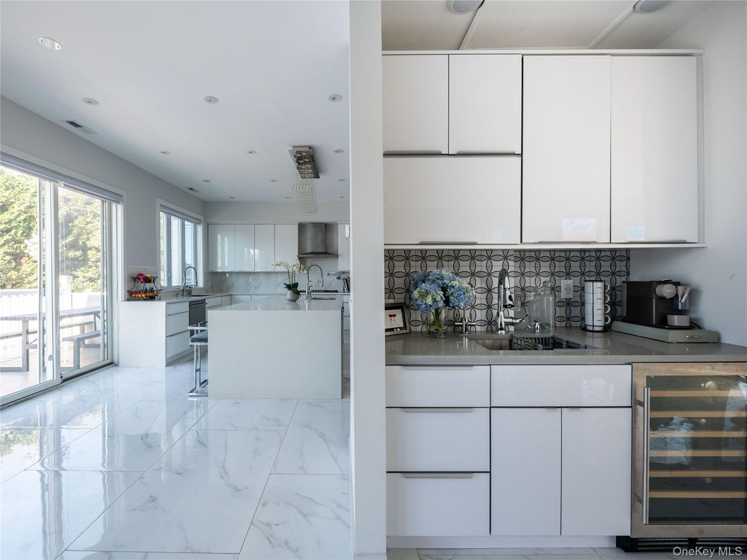 Interior, Kitchen, Marble, Recessed Lighting, Stainless Steel Appliances