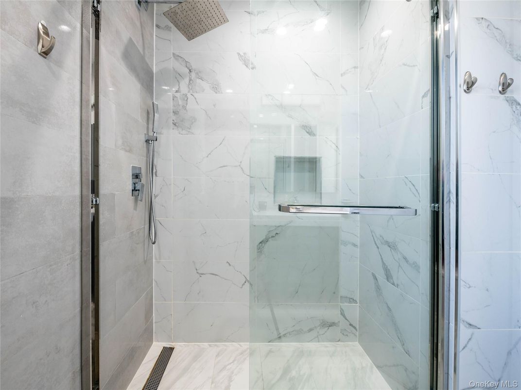 Bathroom, Glass Shower, Interior, Marble Walls