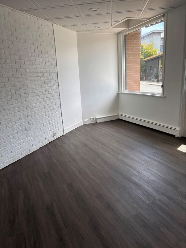 Empty room, Interior, Stone Walls, Wood Texture Flooring