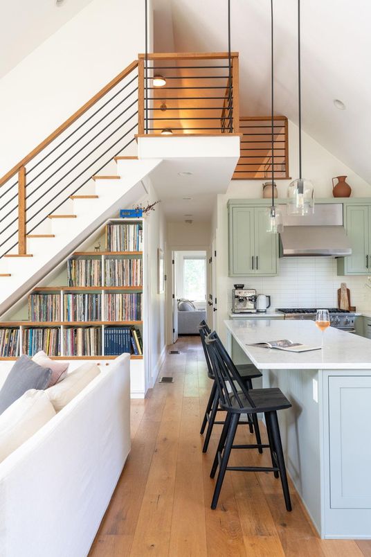 Interior, Kitchen, Pendant Lights, Wood Texture Flooring