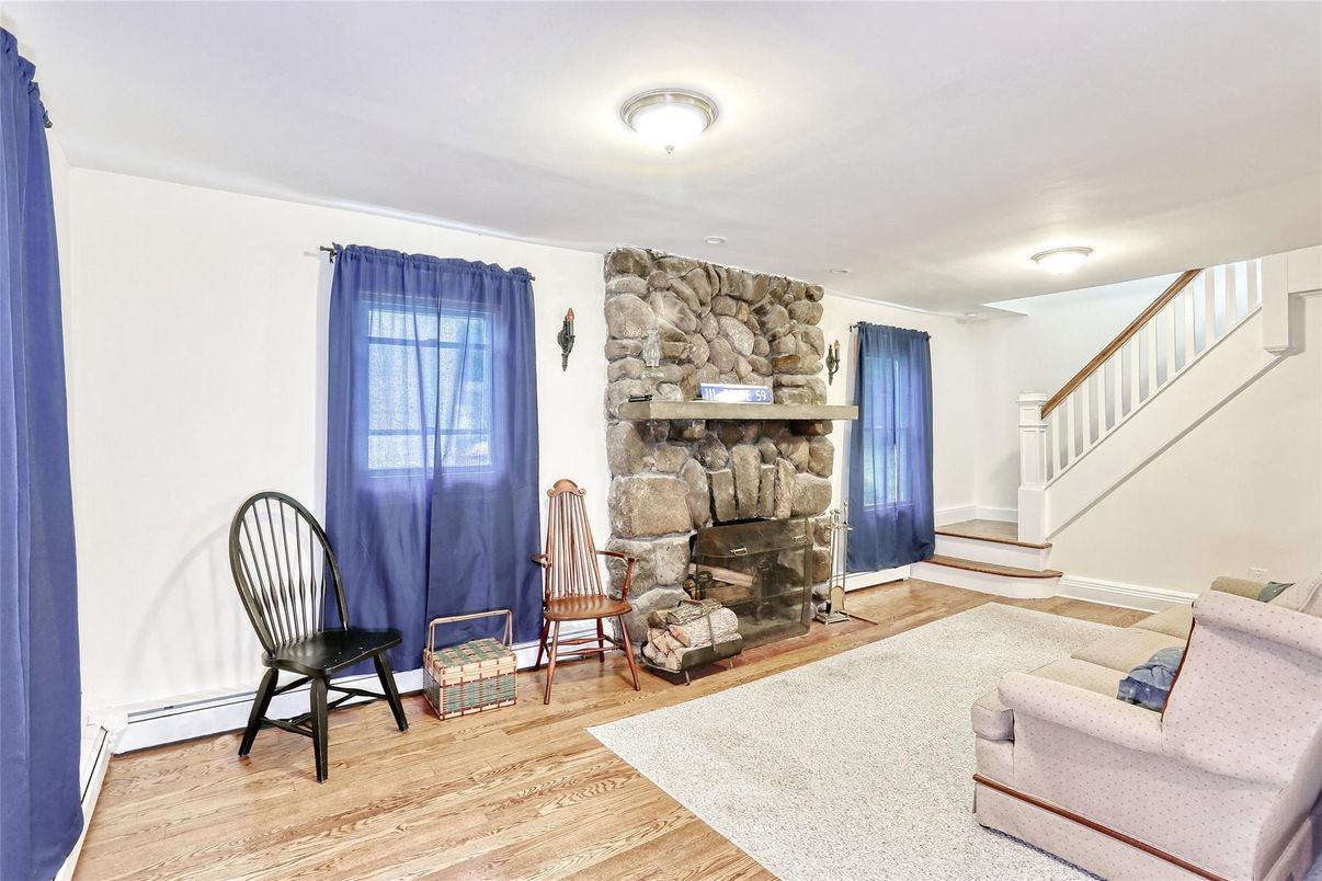 Fireplace, Interior, Stone Walls, Wood Texture Flooring