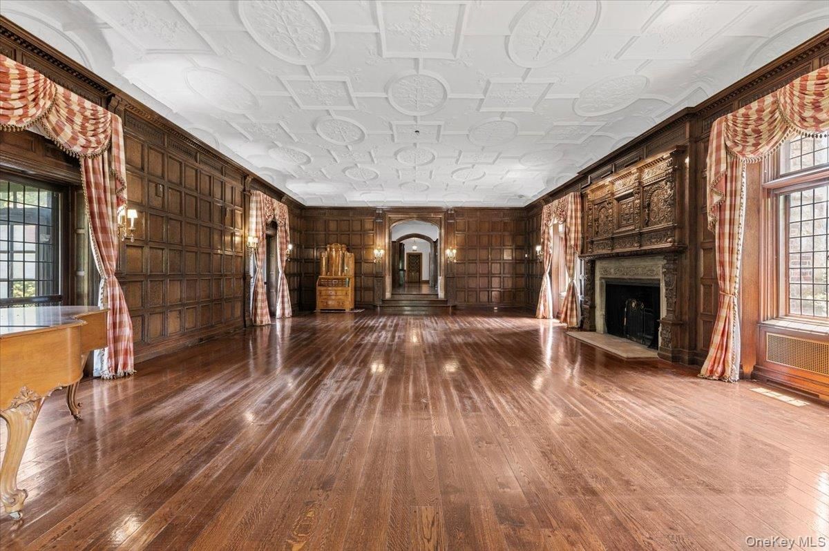Empty room, Fireplace, Interior, Wood Texture Flooring, Wooden Walls
