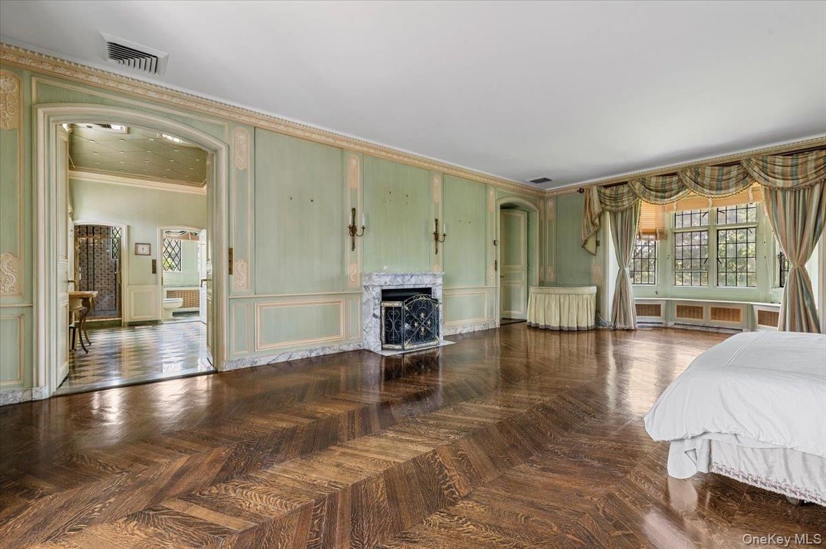 Fireplace, Interior, Recessed Lighting, Wood Texture Flooring