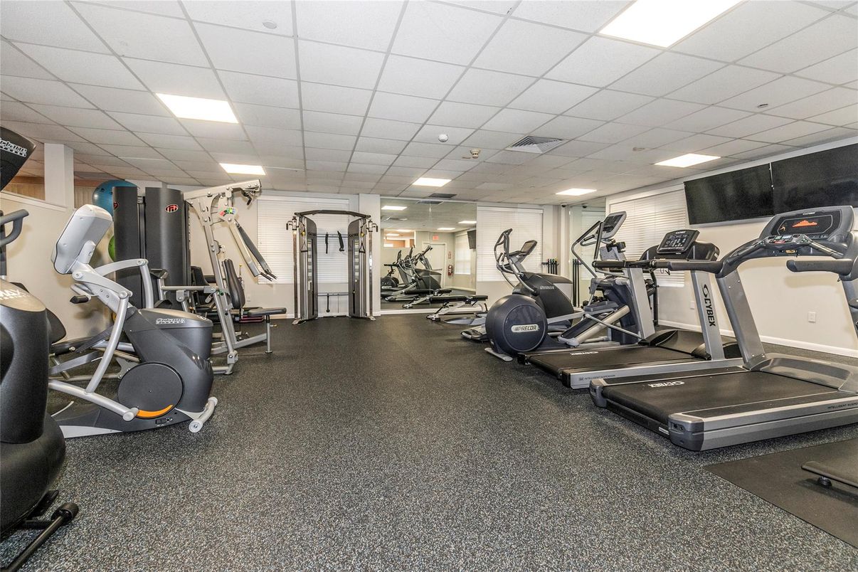 Fitness Equipment, Gym, Interior, Recessed Lighting