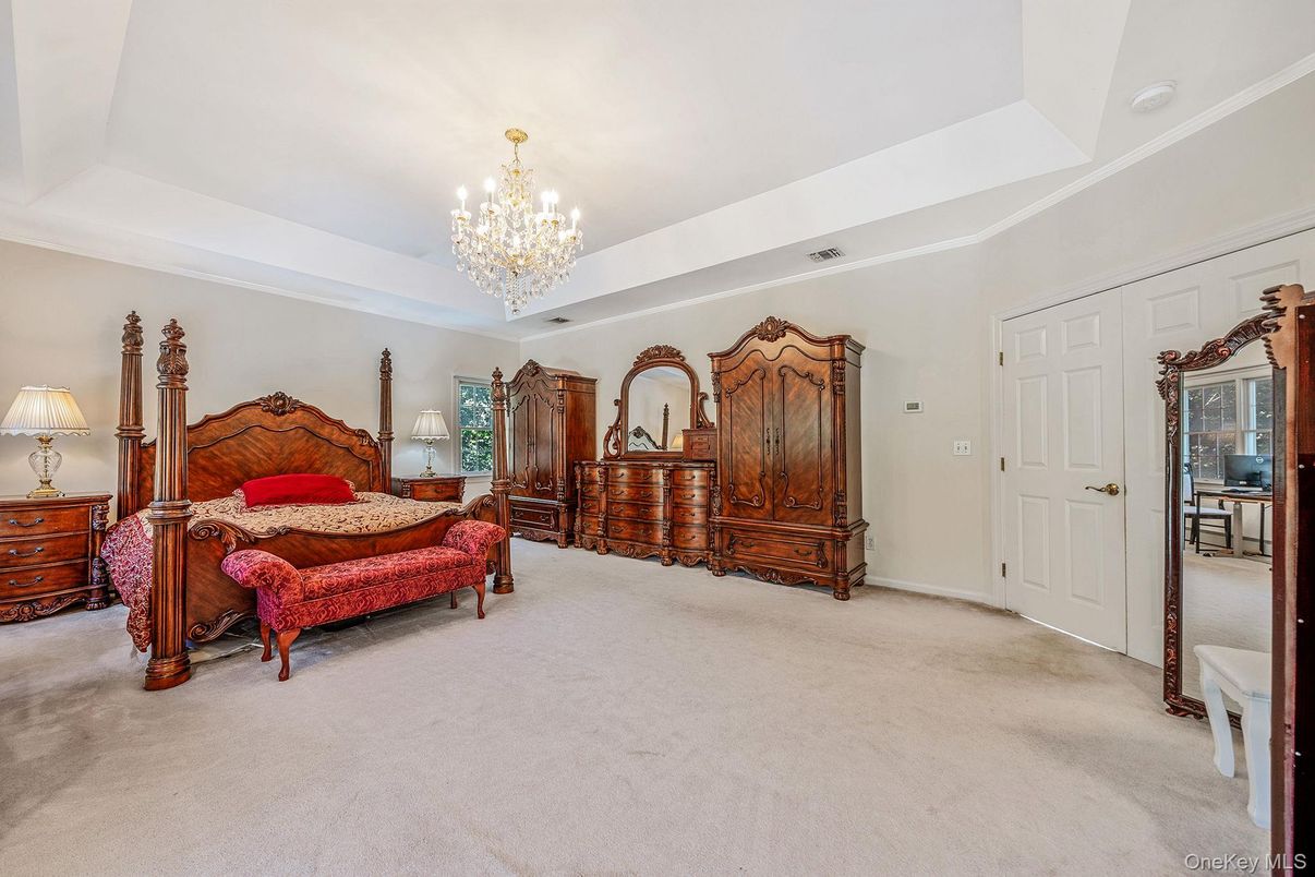 Bedroom, Chandelier, Interior