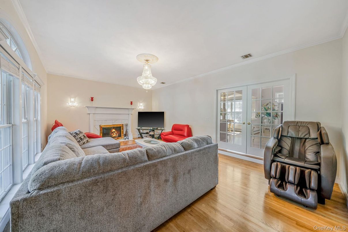 Chandelier, Fireplace, Interior, Living room, Wood Texture Flooring