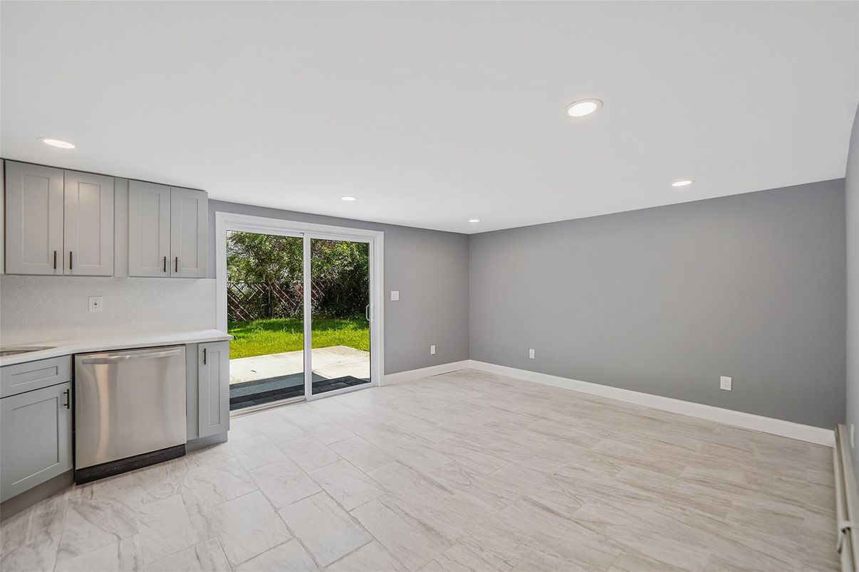 Empty room, Interior, Kitchen, Marble, Recessed Lighting