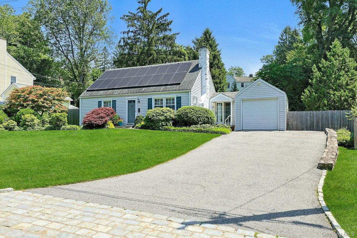 Backyard, Detached Garage, Exterior, Facade, Solar Panels, Cape Cod