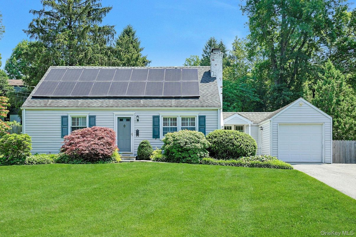Attached, Detached Garage, Exterior, Facade, Solar Panels, Cape Cod