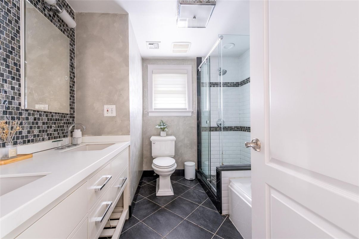 Bathroom, Dual Sink Vanities, Glass Shower, Interior