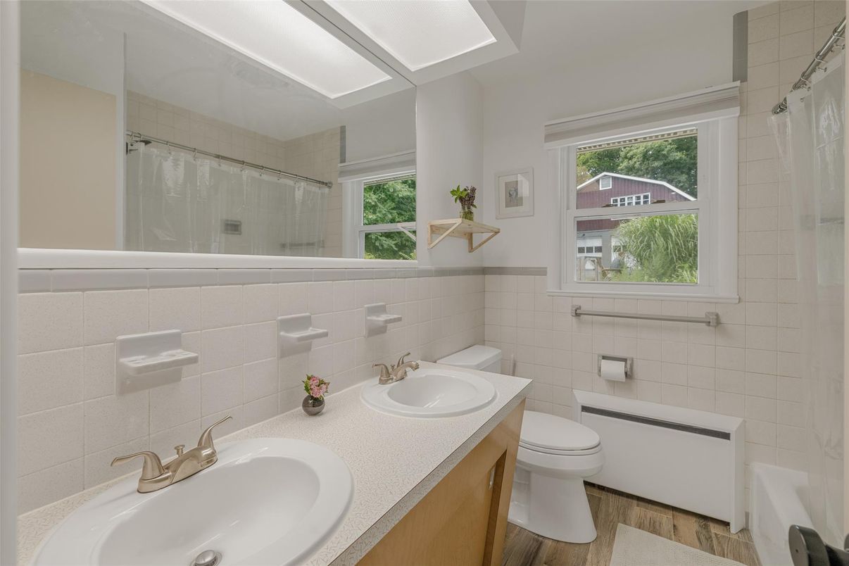 Bathroom, Dual Sink Vanities, Interior, Wood Texture Flooring