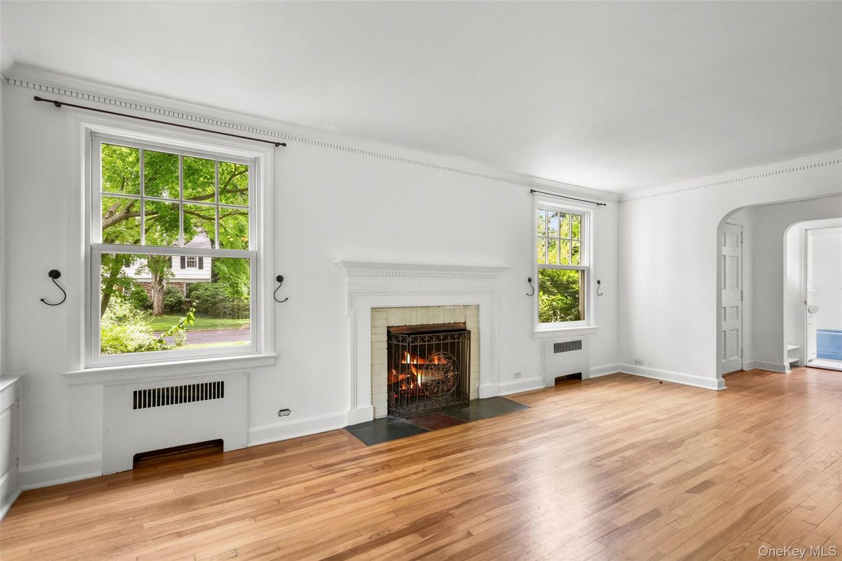 Empty room, Fireplace, Interior, Wood Texture Flooring